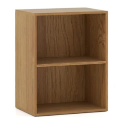 Bücherregal 2-stöckiges Regal offenes Aufbewahrungsregal aus Holz Natur 42 x 29,5 x 53,5 cm