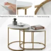 Beistelltisch 2er Set Couchtisch mit Marmoroptik Kaffeetische Satz