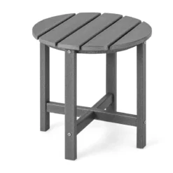 Beistelltisch Kleiner Gartentisch aus UV-beständigem Kunststoff Schwarz/Teak/Grau/Weiß