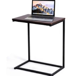 Beistelltisch Laptoptisch Computertisch PC Tisch Seitentisch Metall + Holz 55 x 35 x 65 cm Kaffee