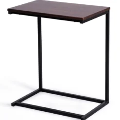 Beistelltisch Laptoptisch Computertisch PC Tisch Seitentisch Metall + Holz 55 x 35 x 65 cm Kaffee