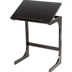 Beistelltisch Laptoptisch C-förmig Kaffeetisch Computertisch Bambus Stehtisch mit Metallgestell Couchtisch Braun