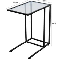 Beistelltisch Nachttisch Couchtisch Kaffeetisch Balkontisch Glastisch Metall + Hartglas