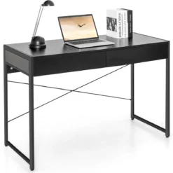 Beistelltisch Sechseckiger Couchtisch mit Metallrahmen & Tischplatte 40 x 34,5 x 60,5 cm Schwarz