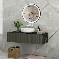 Beleuchteter Badezimmerspiegel mit 3-farbigem LED-Licht & Memory-Funktion & Antibeschlagfunktion