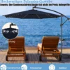 Beleuchteter Sonnenschirm mit 112 LED-Leuchten Solarbetriebener Terrassenschirm Marine