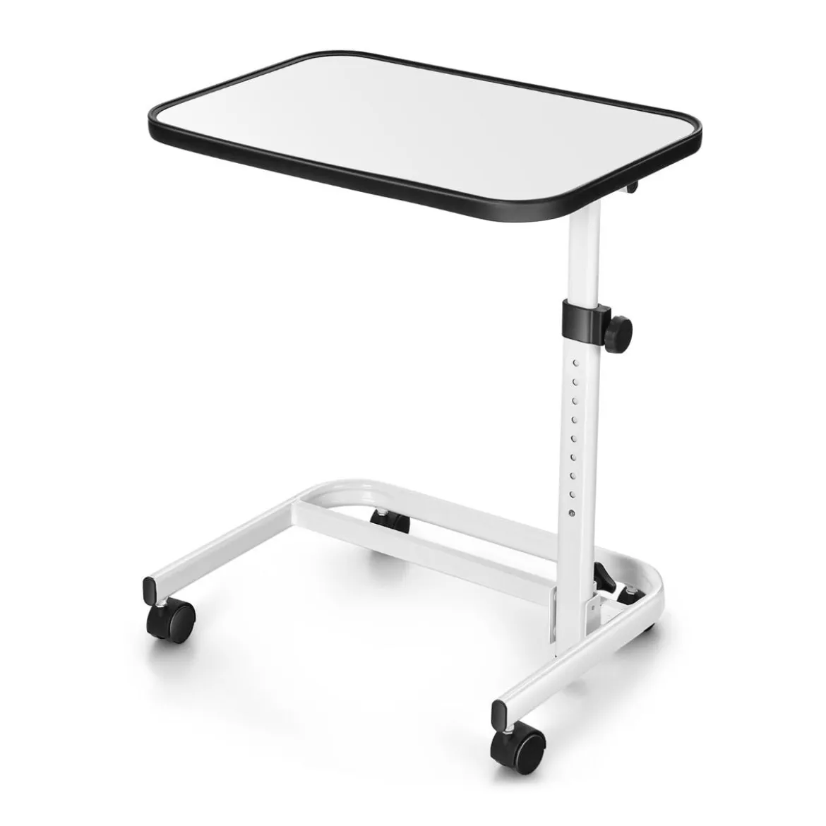 Betttisch auf Rollen mit in Mehreren Winkeln neigbarer Platte Pflegetisch 60,5 x 40 x 73-93 cm