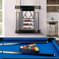 Billard Queue Halter Wandmontage Wandqueuehalter Kiefernholz für 8 Queues