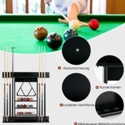 Billard Queue Halter Wandmontage Wandqueuehalter Kiefernholz für 8 Queues