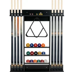 Billard Queue Halter Wandmontage Wandqueuehalter Kiefernholz für 8 Queues