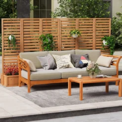 Blumenkasten mit Sichtschutz & Klappbarem Spalier Hochbeet 2 Pflanzkästen mit Ablauflöchern