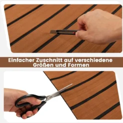 Bodenbelag für Boote Selbstklebend aus EVA-Schaumstoff Rutschfest 240 x 90 cm Braun