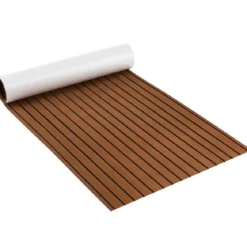 Bodenbelag für Boote Selbstklebend aus EVA-Schaumstoff Rutschfest 240 x 90 cm Braun
