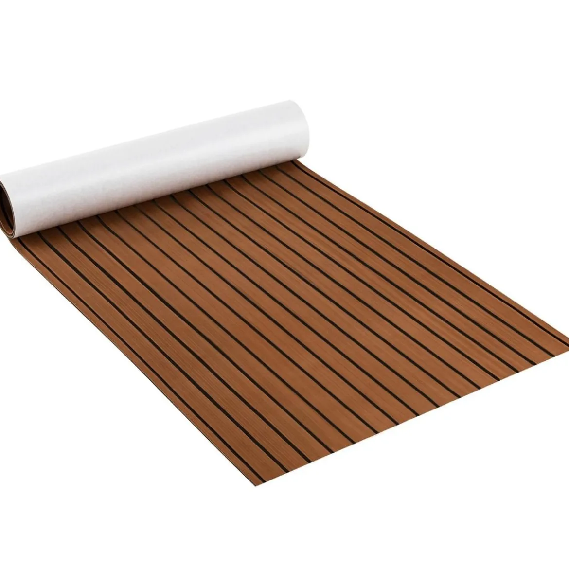 Bodenbelag für Boote Selbstklebend aus EVA-Schaumstoff Rutschfest 240 x 90 cm Braun