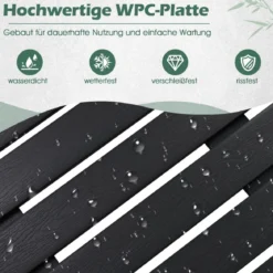 Bodenelement für Solardusche WPC Bodenplatte für Gartendusche 100 x 60 x 2,5 cm Schwarz