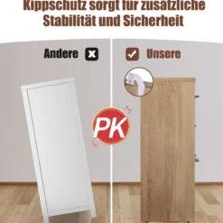 Bodenschrank mit großem Fassungsvermögen 2 Schubladen und 5 Türen bequeme Griffe und rutschfeste Untersetzer hölzerner Lagerschrank