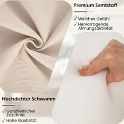 Bodensessel mit Rückenlehne & Weichem Samt & Ergonomischer Unterstützung Bodenstuhl Beige