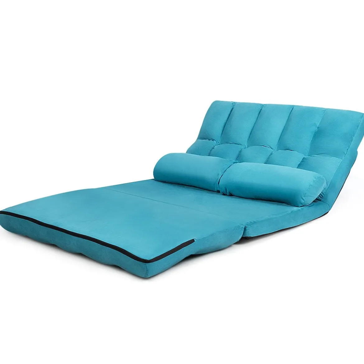 Bodensofa Einstellbares Bettsofa Schlafcouch Lazy Sofa Bett mit 2 Kissen Blau