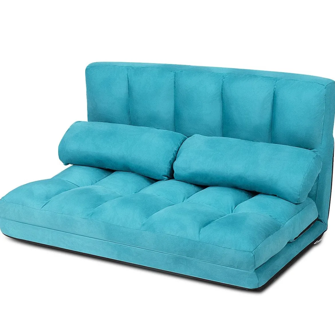 Bodensofa Einstellbares Bettsofa Schlafcouch Lazy Sofa Bett mit 2 Kissen Blau