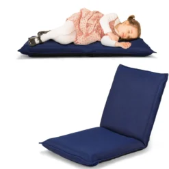 Bodenstuhl Bodensessel Bodensofa verstellbarer Gaming-Stuhl bequeme Rückenlehne Marineblau