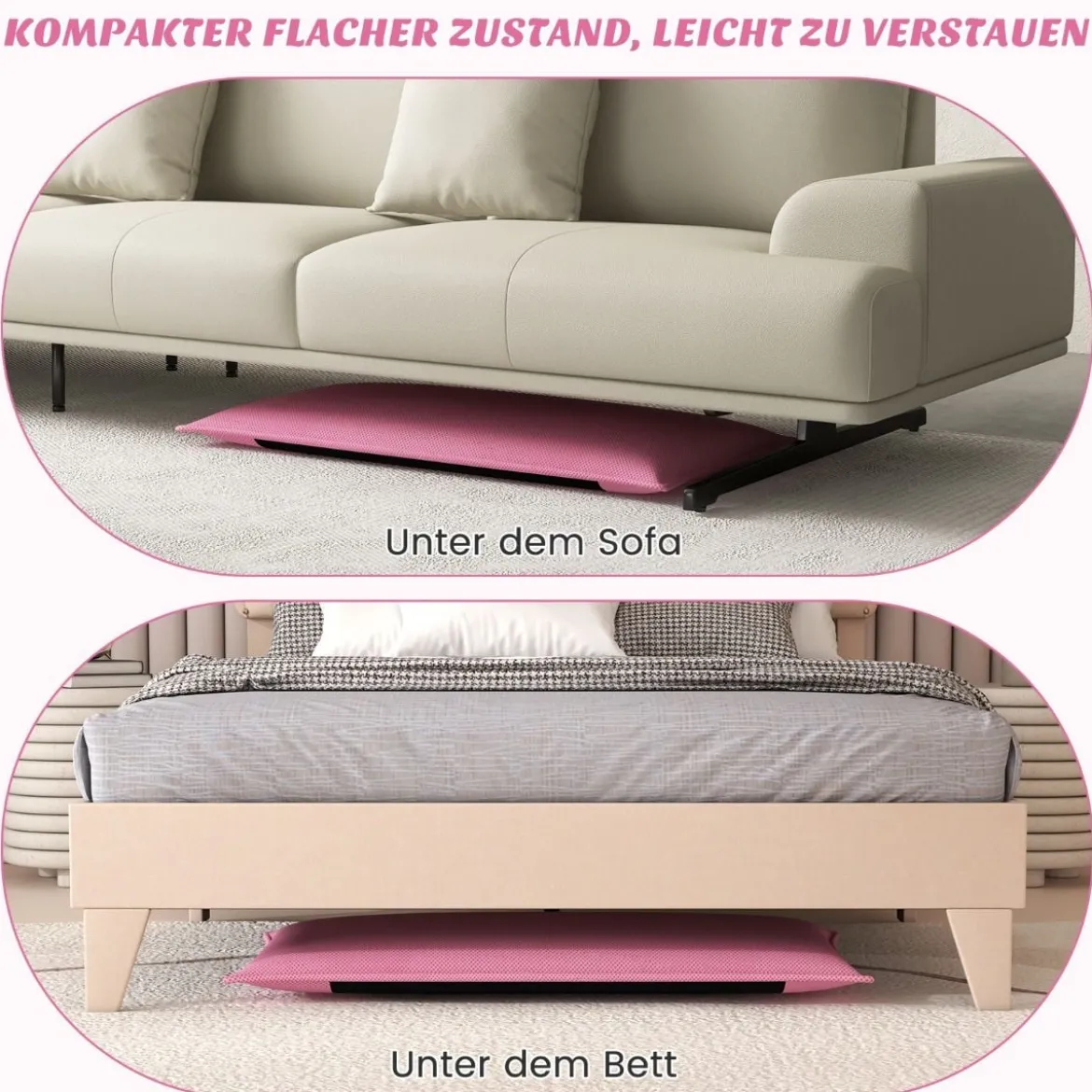 Bodenstuhl Bodensessel mit 6- stufig Verstellbarer Rückenlehne Game Sessel gepolstert Rosa