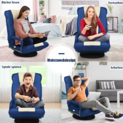 Bodenstuhl drehbar Bodensessel Relaxsessel Bodensofa Lazy Sofa Blau