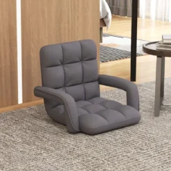 Bodenstuhl mit Verstellbarer Rückenlehne & Gepolstertem Sitz Bondensofa Relaxsessel