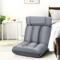 Bodenstuhl Tatami Schlafsessel Bodensessel Relaxsessel Sofastuhl Liegenfunktion Grau