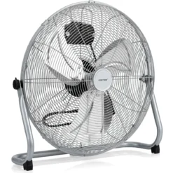 Bodenventilator φ51cm Windmaschine 160W mit 3 Geschwindigkeitsstufen Boden Ventilator im Chrom Design Silber