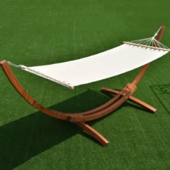 Bogenförmiges Hängemattengestell aus Holz Hängemattenständer Hängeschaukel 313x115x120cm