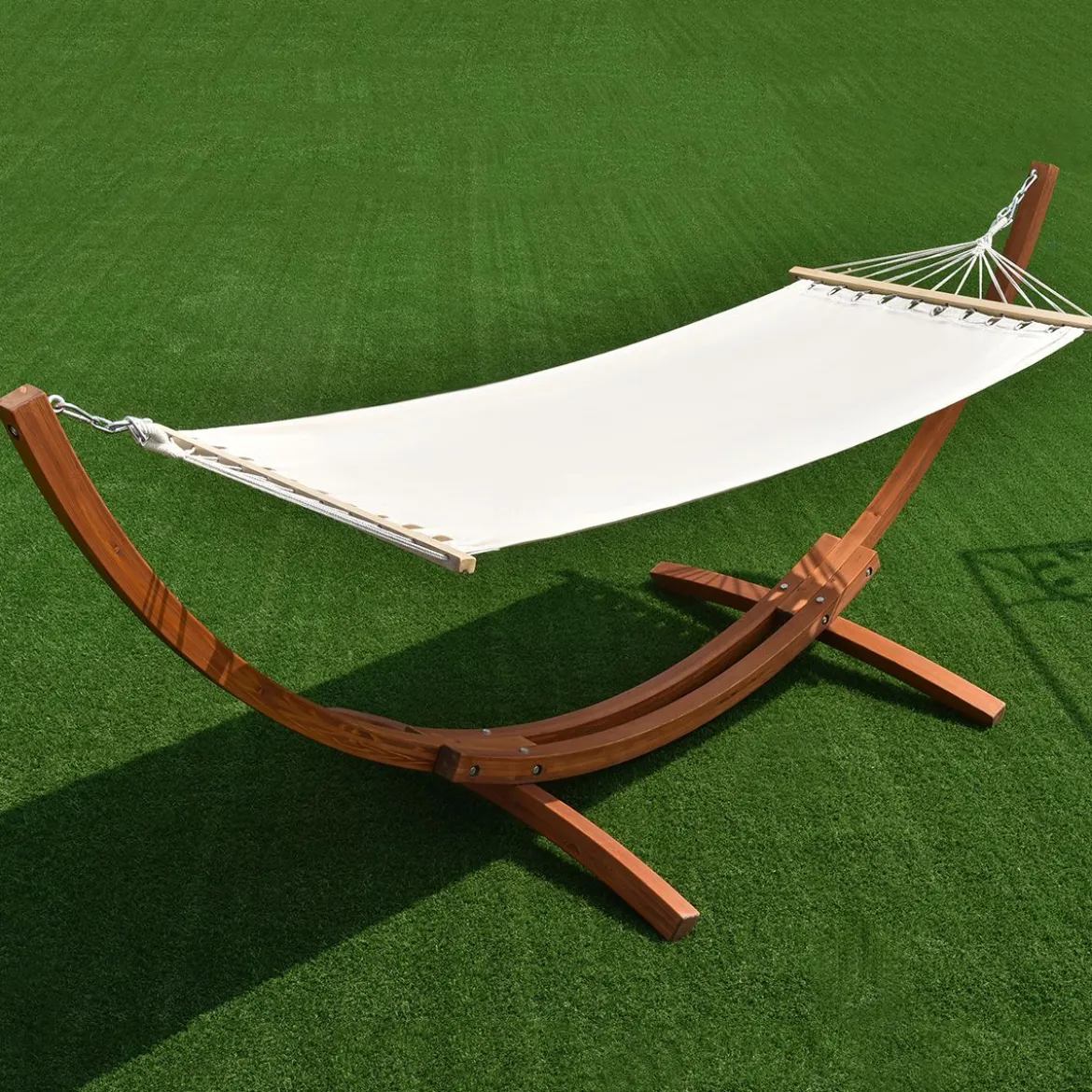 Bogenförmiges Hängemattengestell aus Holz Hängemattenständer Hängeschaukel 313x115x120cm