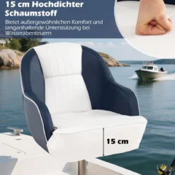Bootssitz Bootsstuhl mit dicker Schaumstoffpolsterung wasserbeständigem PVC-Leder55 x 41 x 50 cm