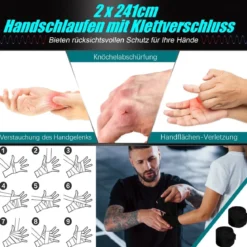 Boxsack Set mit 8oz Boxhandschuhen Handschlaufen Tasche Punchingsack für Kinder und Erwachsene Schwarz + Grün