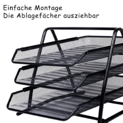 Briefablage Papierablage Briefhalter Bürozubehör Metall 3 Ebene