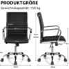 Bürostuhl drehbarer Leder-Konferenzstuhl höhenverstellbarer Arbeitsstuhl 55 x 60 x 95-105 cm Schwarz