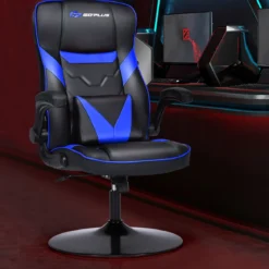 Bürostuhl höhenverstellbar Gaming Stuhl Racing Stuhl Arbeitsstuhl Computerstuhl Blau