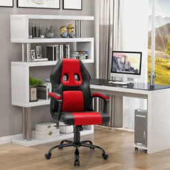 Bürostuhl mit höhenverstellbarem Sitz PC Gaming-Stuhl Ergonomisch Rot