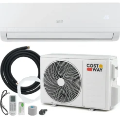 9000 BTU (2,6 kW) Mini Split Klimaanlage A++ Energieeffizientes Klimagerät mit Wärmepumpensystem für Räume bis zu 42㎡ Weiß