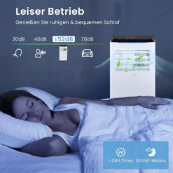 9000 BTU mobile Klimaanlage mit Abluftschlauch 4 in 1 Klimagerät mit Kühlen Weiß