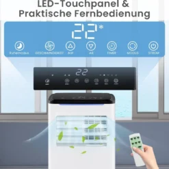 9000 BTU mobile Klimaanlage mit Abluftschlauch 4 in 1 Klimagerät mit Kühlen Weiß