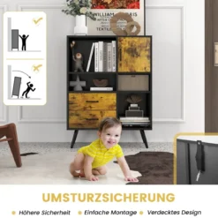 Buffetschrank im Mid-Century-Stil Industrieller Küchenschrank 80 x 40 x 106 cm