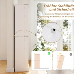 Buffetschrank mit 16 Türregalen & 6 Verstellbaren Regalen Lagerschrank Küchenschrank Weiß