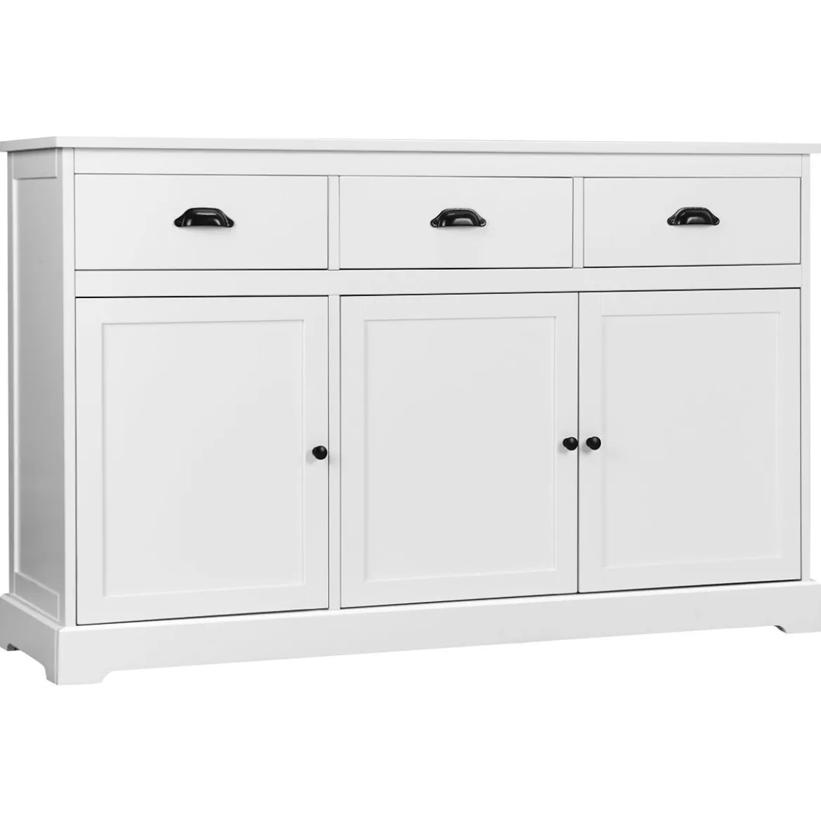 Buffetschrank Sideboard Standschrank mit 3 Schubladen und 3 Türen Weiß