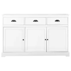 Buffetschrank Sideboard Standschrank mit 3 Schubladen und 3 Türen Weiß