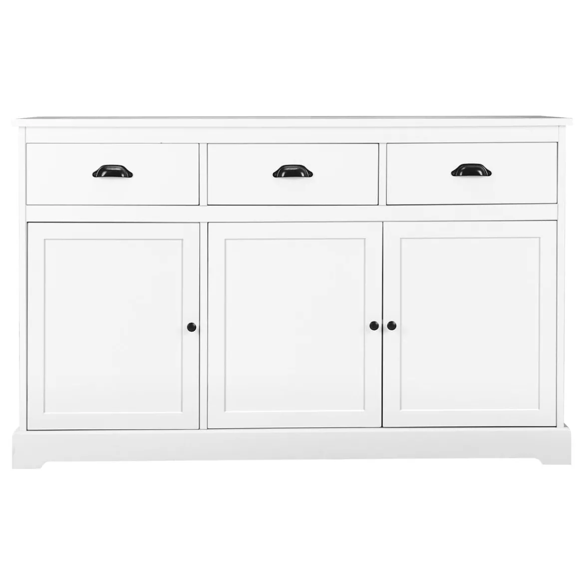 Buffetschrank Sideboard Standschrank mit 3 Schubladen und 3 Türen Weiß