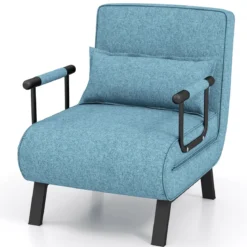 Cabrio-Schlafsofa Klappsessel Schlafcouch Sofabett 5-Positionen-Liegestuhl Hellgrau/Schwarz/Blau/Dunkelgrau/Kaffee
