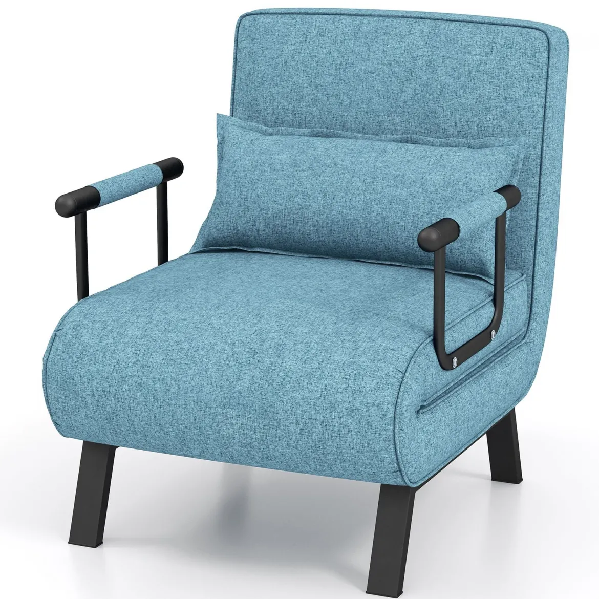Cabrio-Schlafsofa Klappsessel Schlafcouch Sofabett 5-Positionen-Liegestuhl Hellgrau/Schwarz/Blau/Dunkelgrau/Kaffee