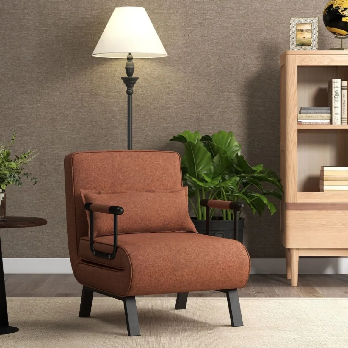 Cabrio-Schlafsofa Klappsessel Schlafcouch Sofabett 5-Positionen-Liegestuhl Hellgrau/Schwarz/Blau/Dunkelgrau/Kaffee