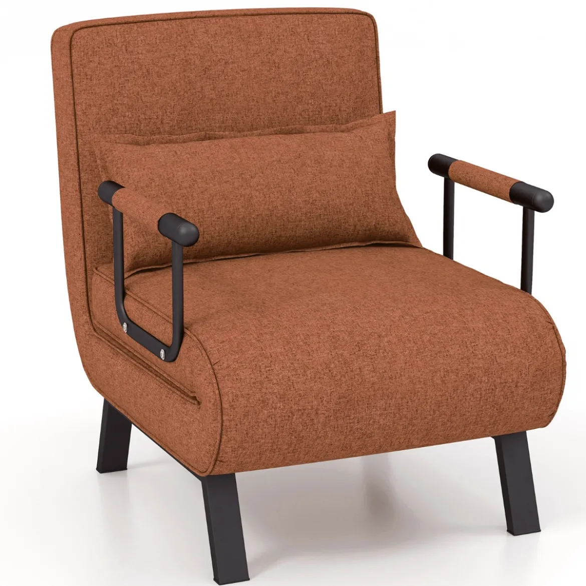Cabrio-Schlafsofa Klappsessel Schlafcouch Sofabett 5-Positionen-Liegestuhl Hellgrau/Schwarz/Blau/Dunkelgrau/Kaffee