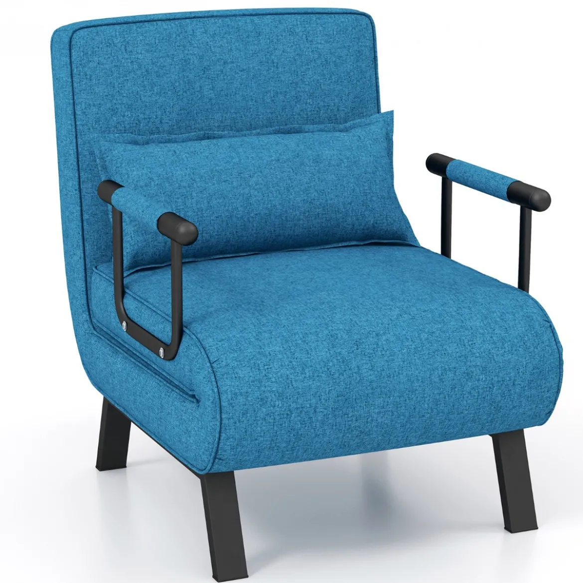 Cabrio-Schlafsofa Klappsessel Schlafcouch Sofabett 5-Positionen-Liegestuhl Hellgrau/Schwarz/Blau/Dunkelgrau/Kaffee